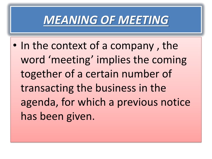 meaning of meeting