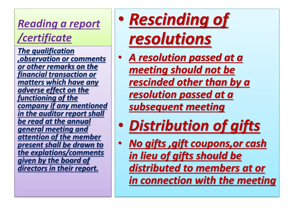 rescinding of resolutions a resolution passed