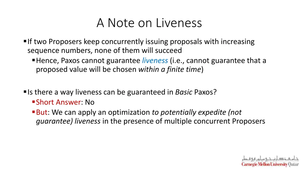 a note on liveness