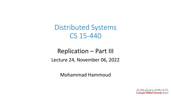 distributed systems cs 15 440