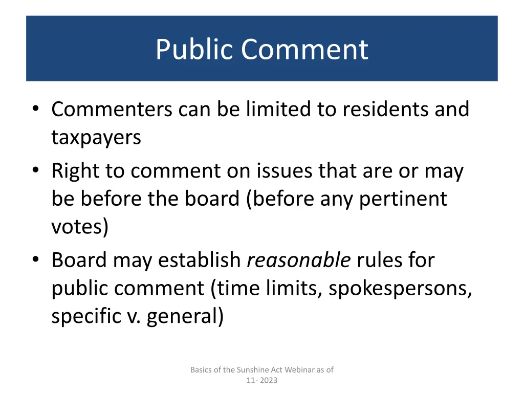 public comment