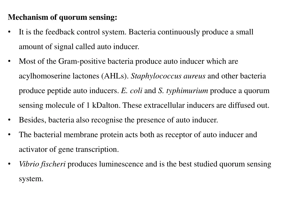 mechanism of quorum sensing