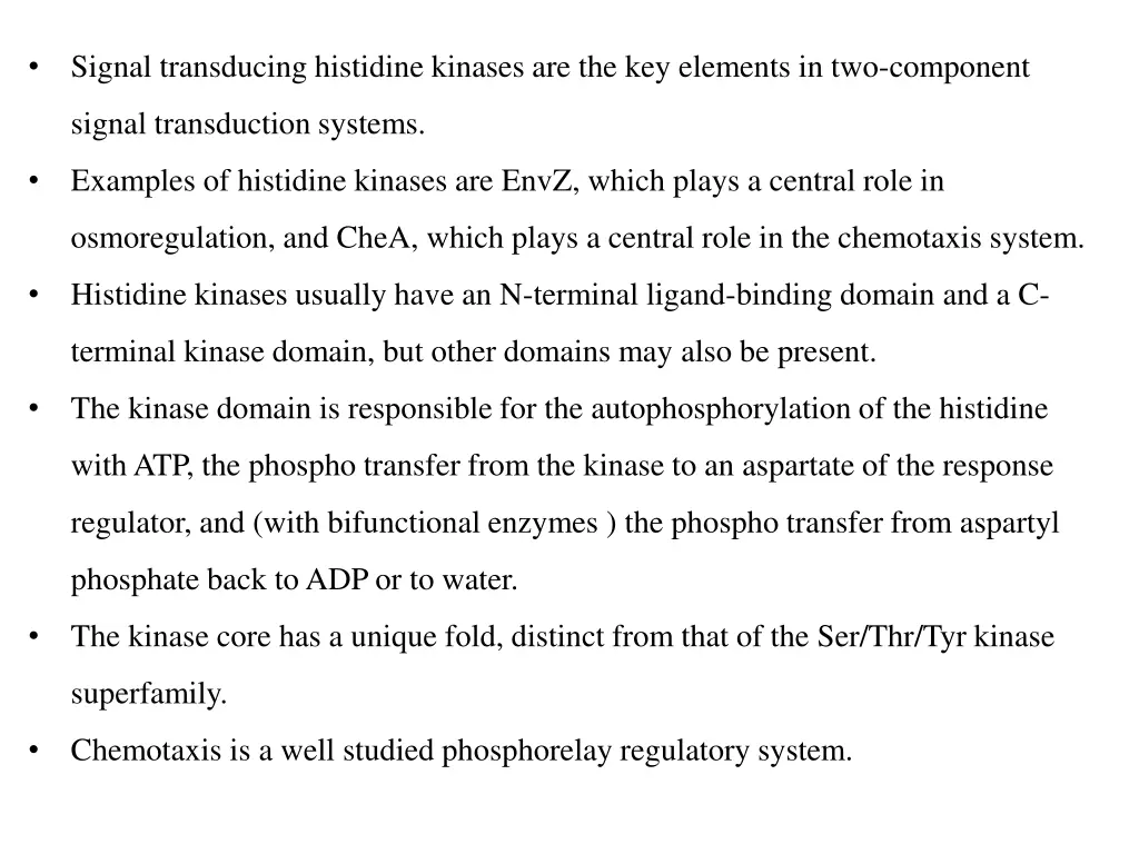 signal transducing histidine kinases