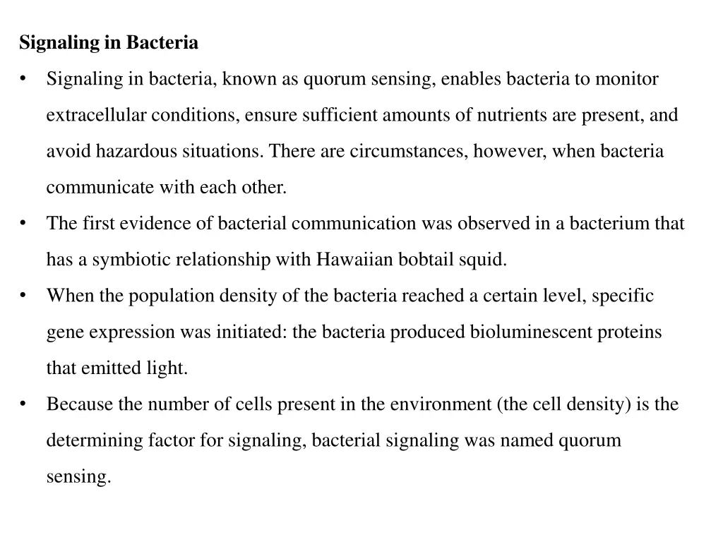 signaling in bacteria