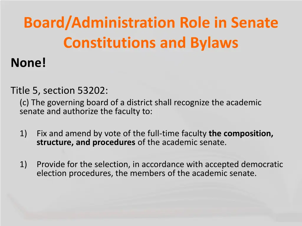 board administration role in senate constitutions