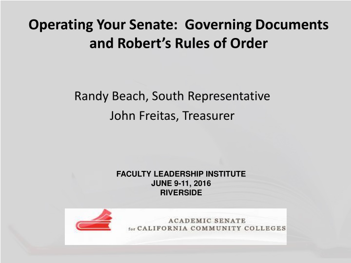 operating your senate governing documents