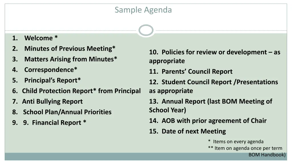 sample agenda