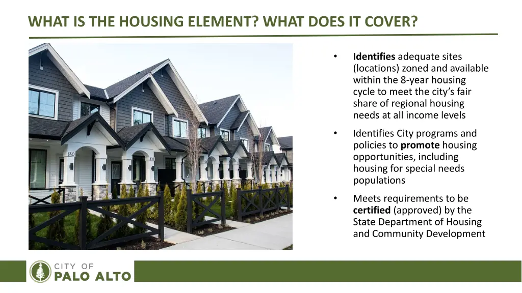 what is the housing element what does it cover 1