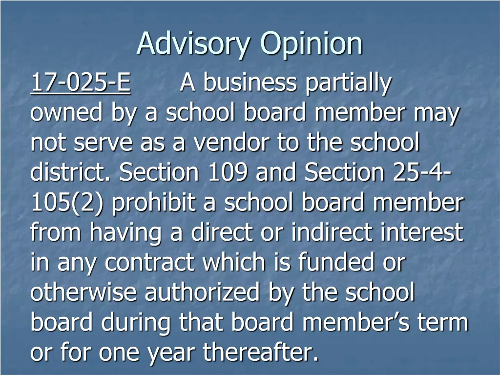 advisory opinion 17 025 e a business partially