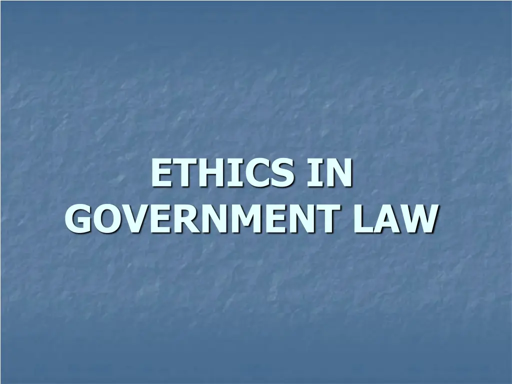 ethics in government law