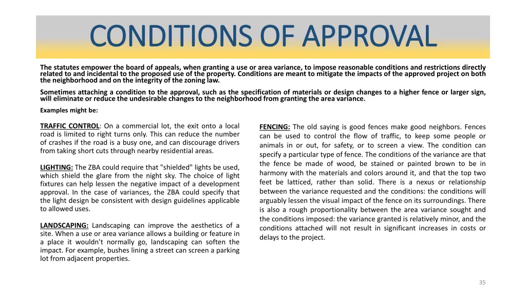 conditions of approval conditions of approval