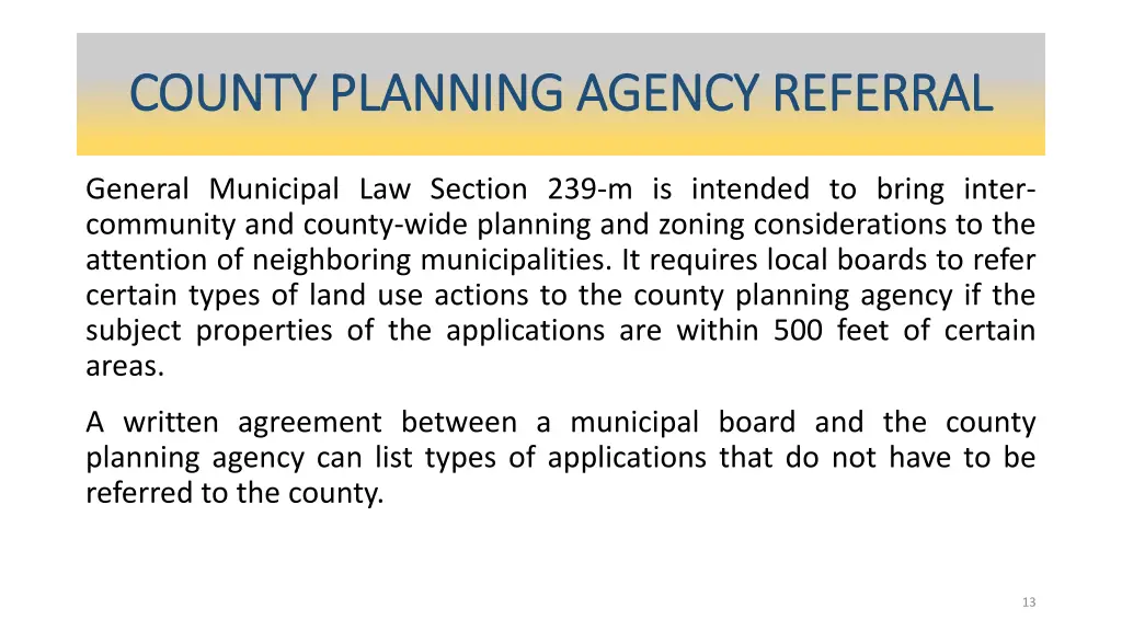 county planning agency referral county planning