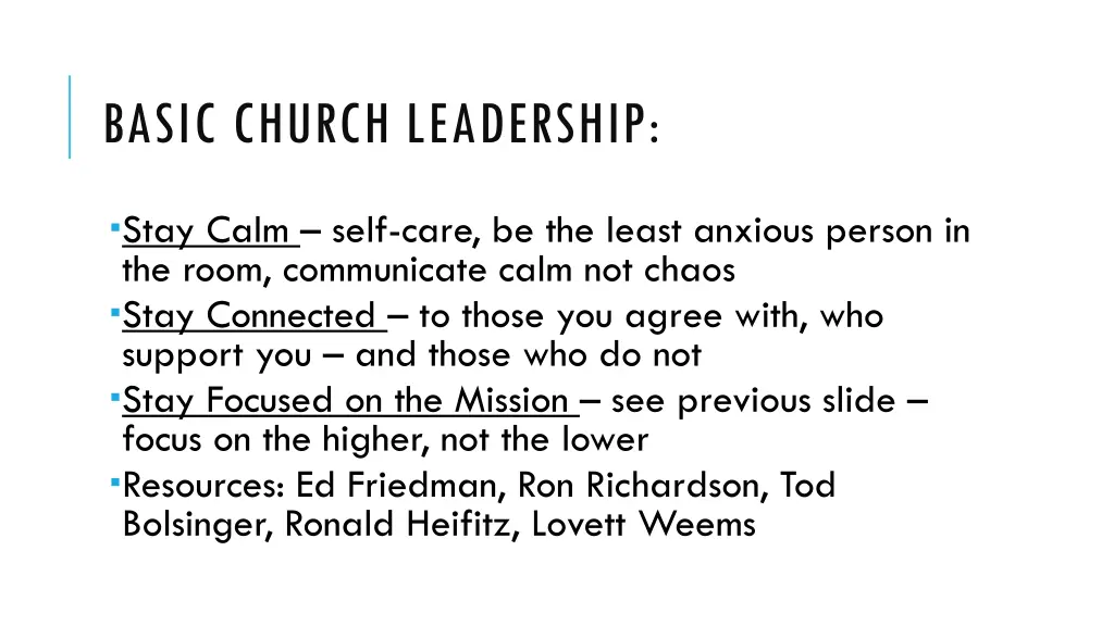 basic church leadership