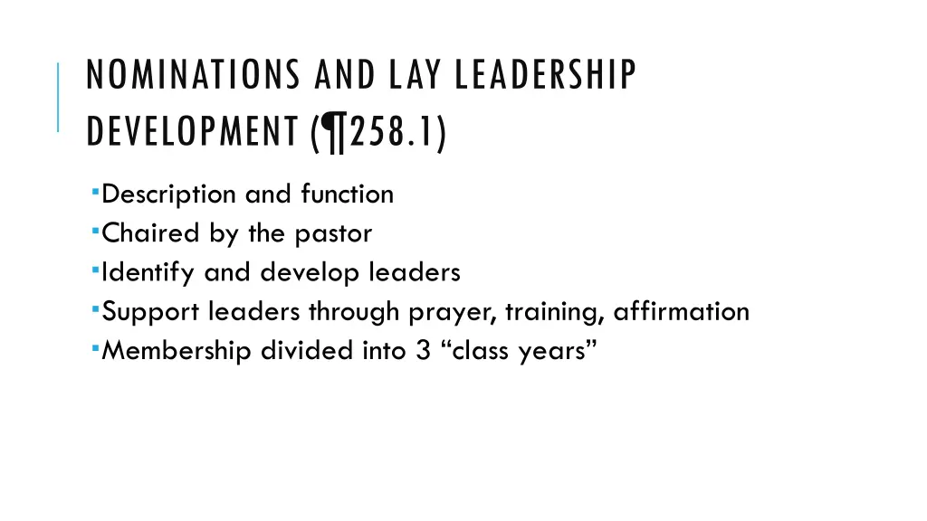 nominations and lay leadership development 258 1