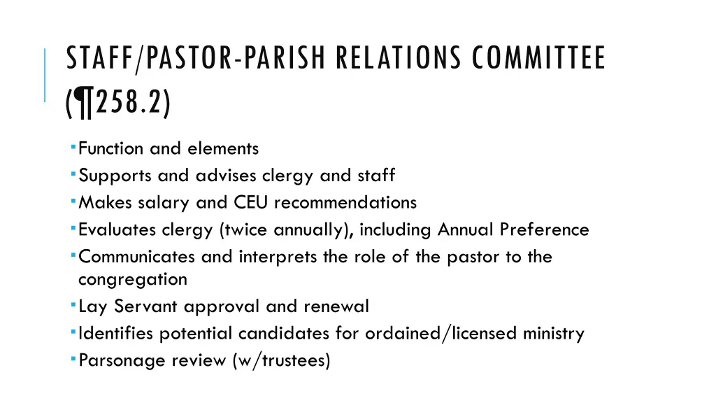 staff pastor parish relations committee 258 2