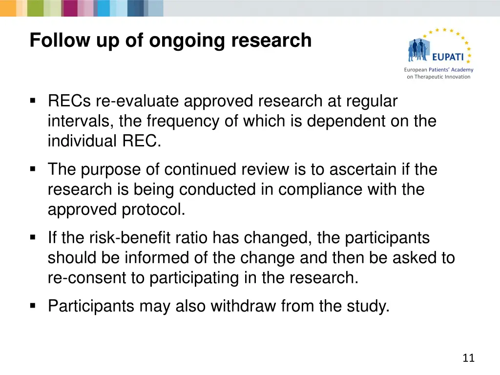 follow up of ongoing research