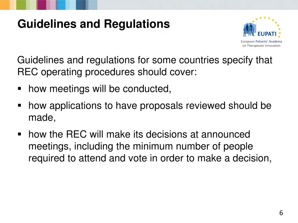 guidelines and regulations