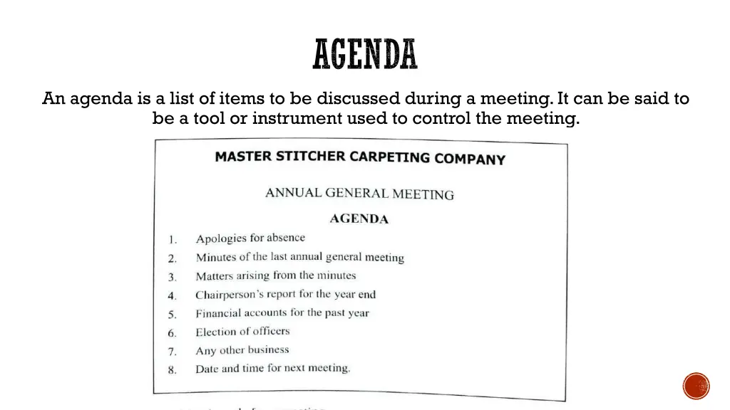 agenda