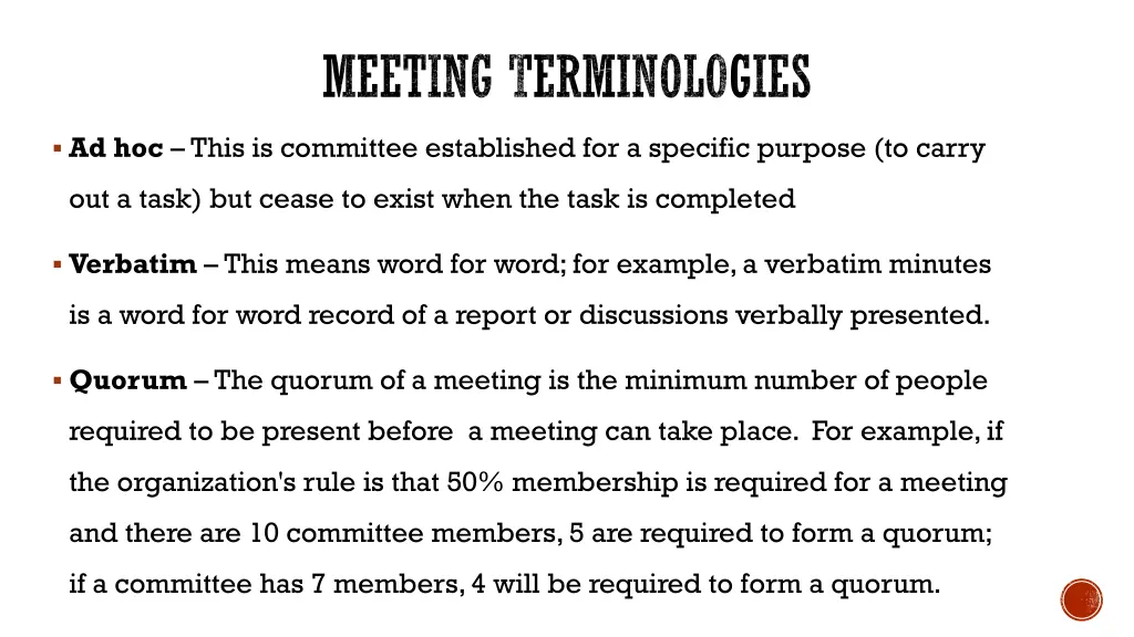 meeting terminologies 4