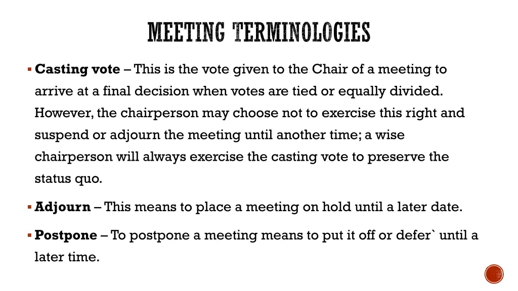 meeting terminologies 5