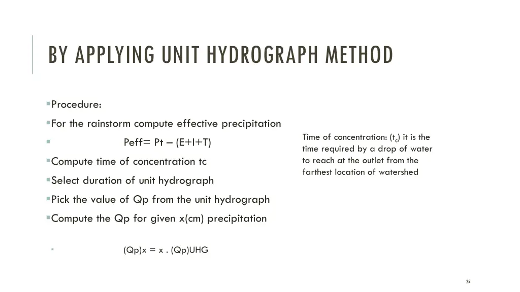 by applying unit hydrograph method 2