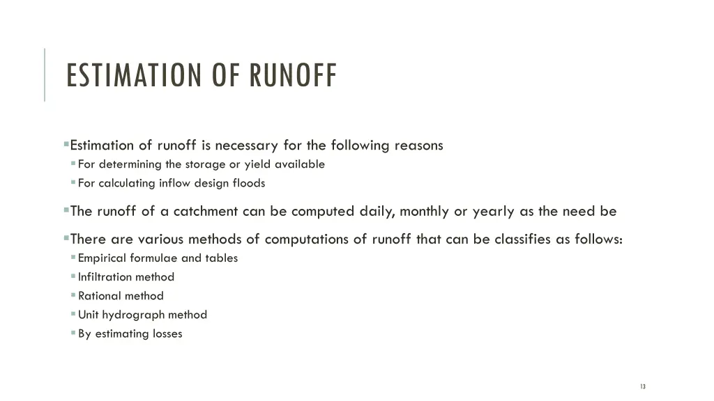 estimation of runoff