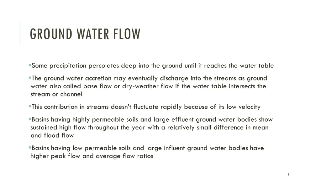 ground water flow