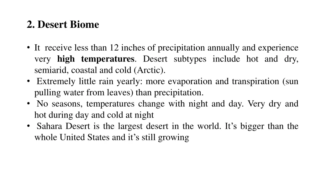 2 desert biome