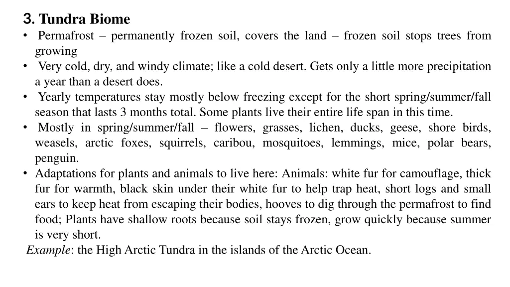 3 tundra biome permafrost permanently frozen soil