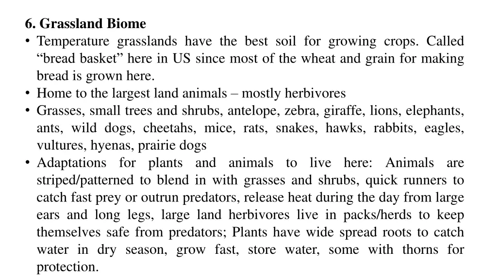 6 grassland biome temperature grasslands have