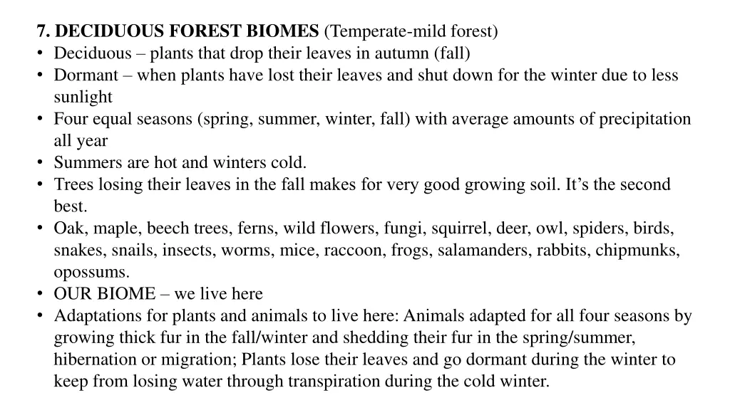 7 deciduous forest biomes temperate mild forest