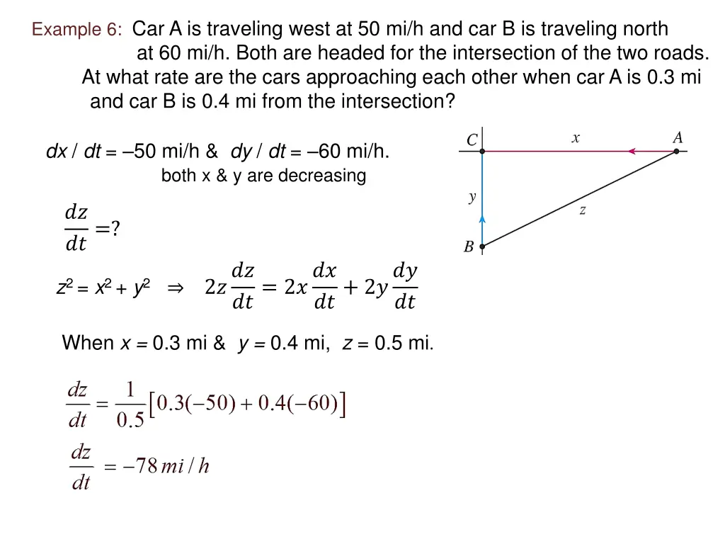 example 6 car a is traveling west