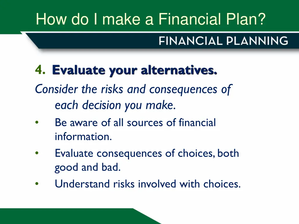 how do i make a financial plan 3