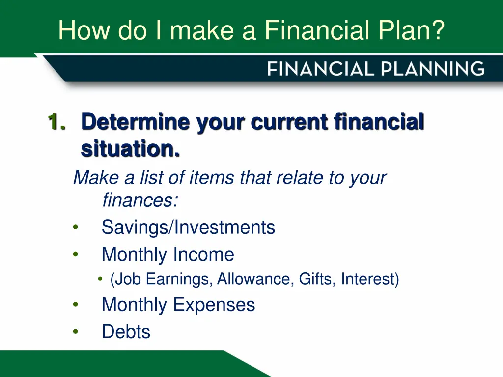 how do i make a financial plan