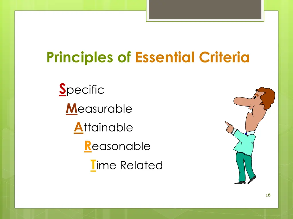 principles of essential criteria