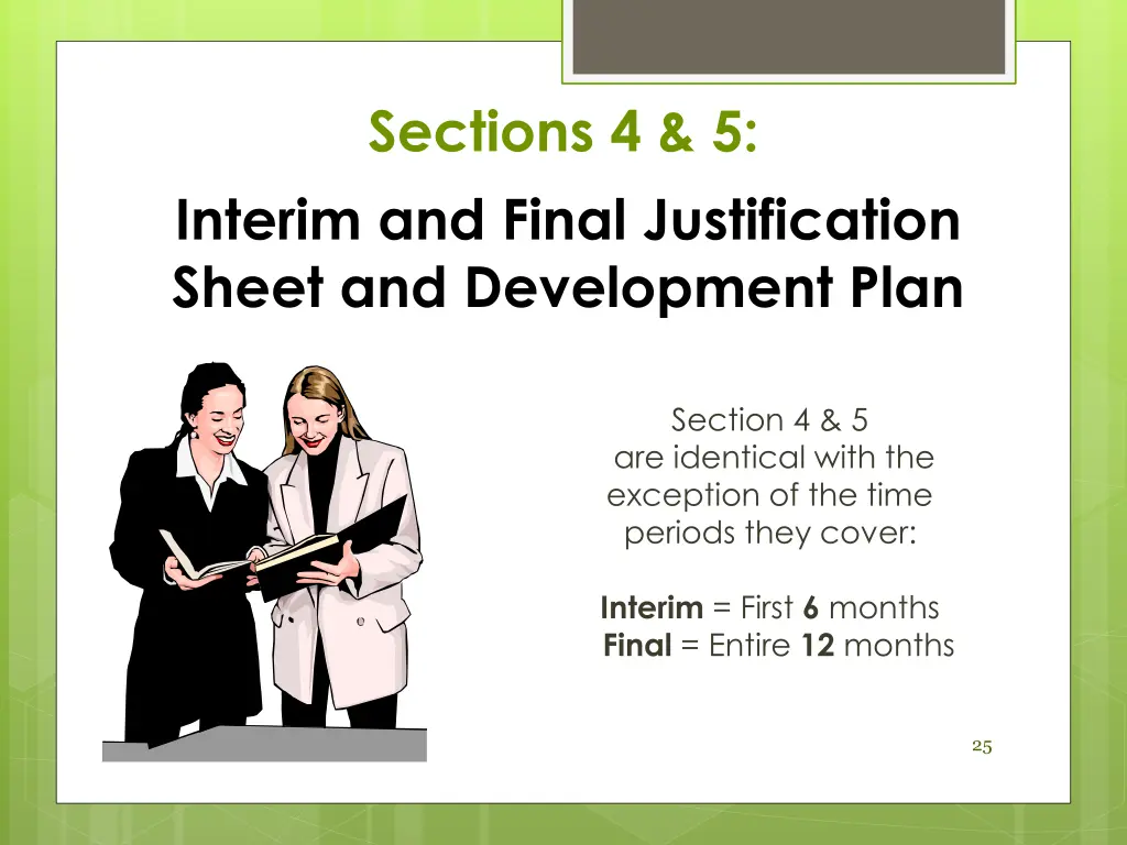 sections 4 5 interim and final justification