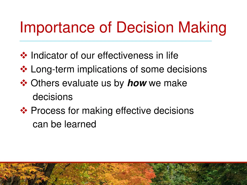 importance of decision making