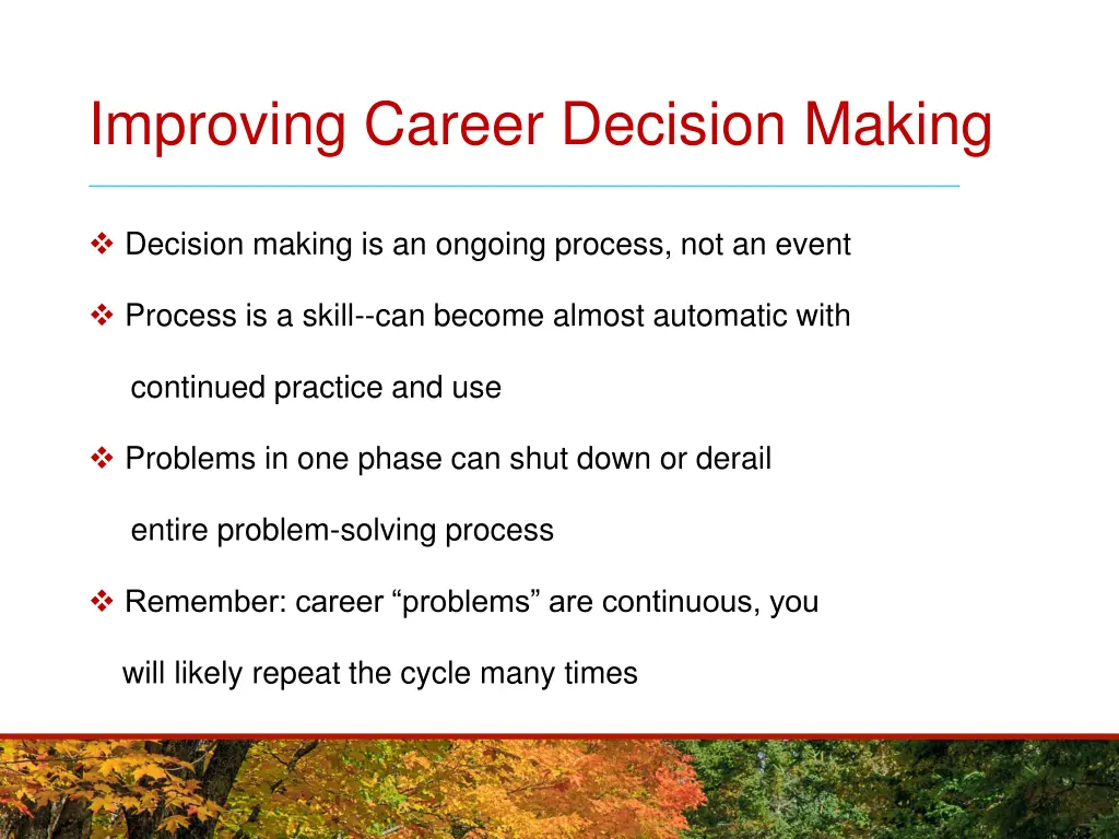 improving career decision making