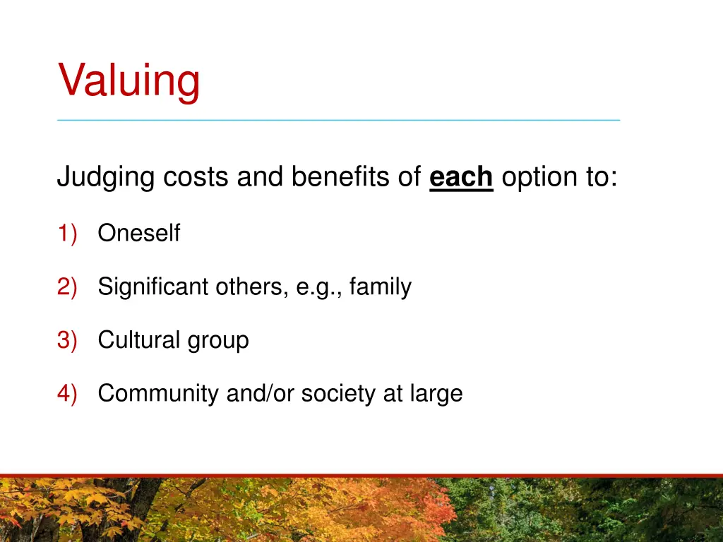 valuing