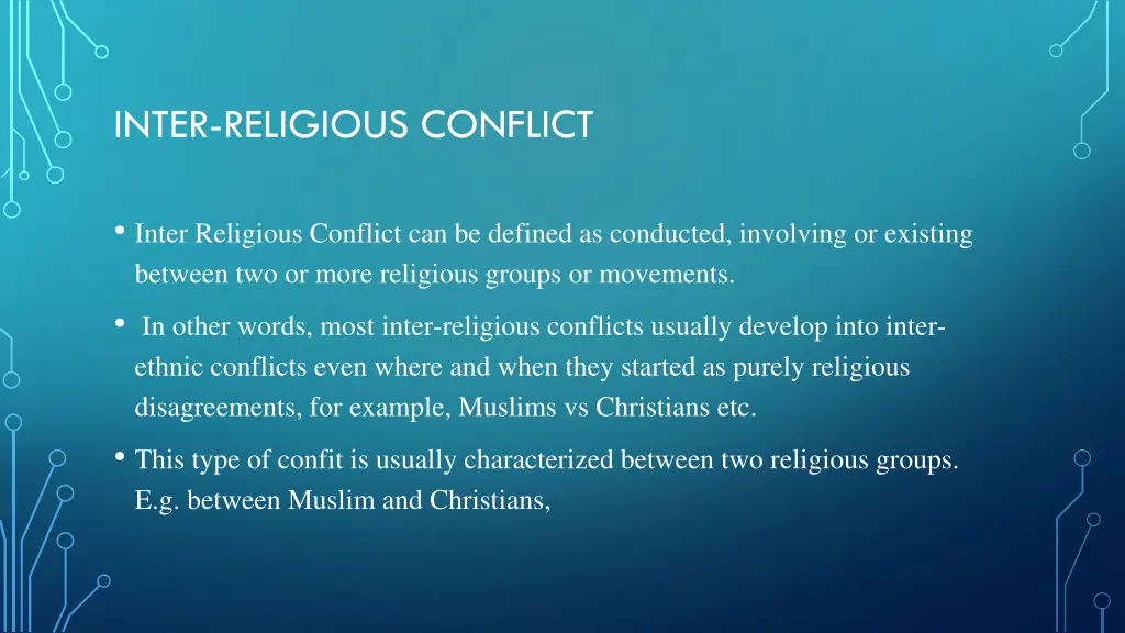 inter religious conflict