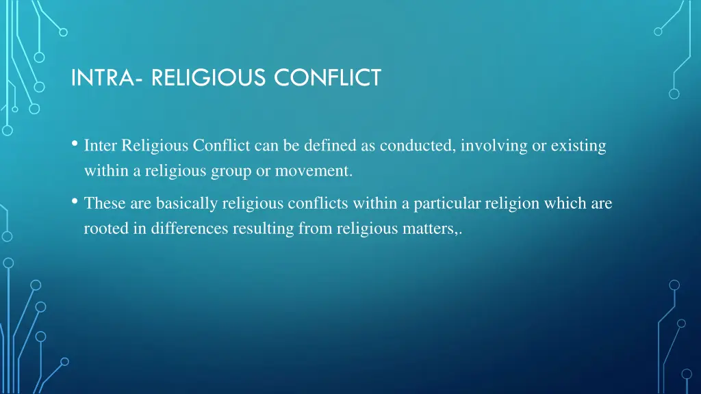 intra religious conflict