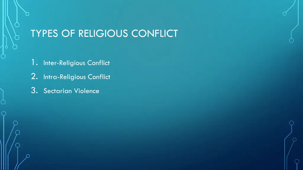 types of religious conflict