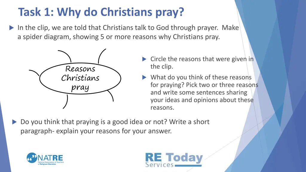 task 1 why do christians pray