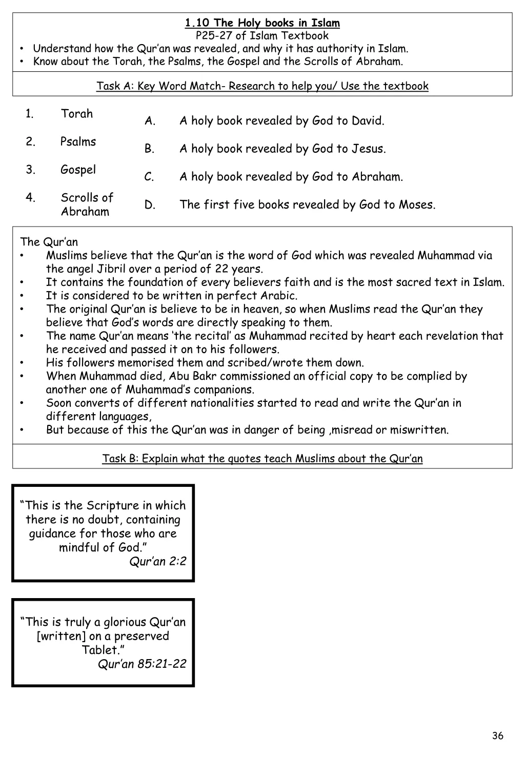 1 10 the holy books in islam p25 27 of islam