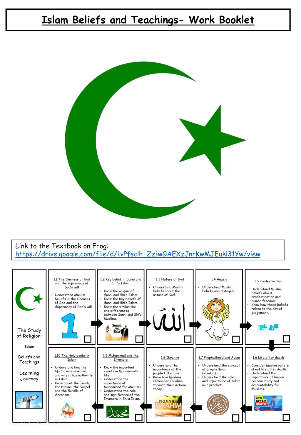 islam beliefs and teachings work booklet