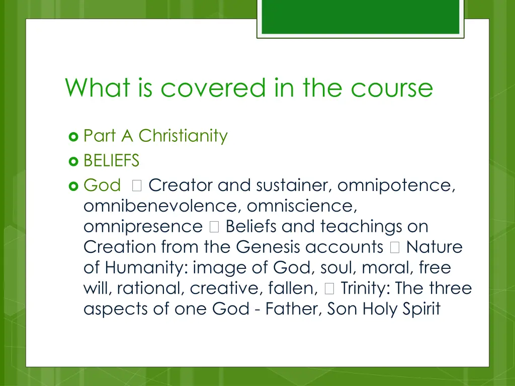 what is covered in the course 1