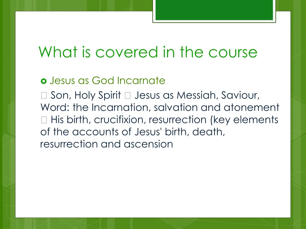 what is covered in the course 2