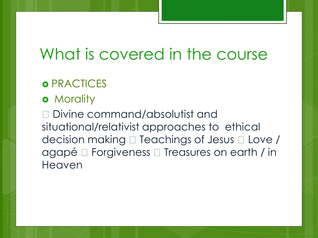 what is covered in the course 3