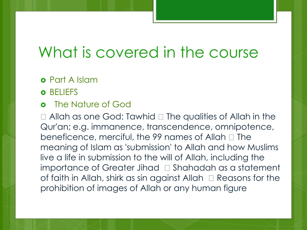 what is covered in the course 5