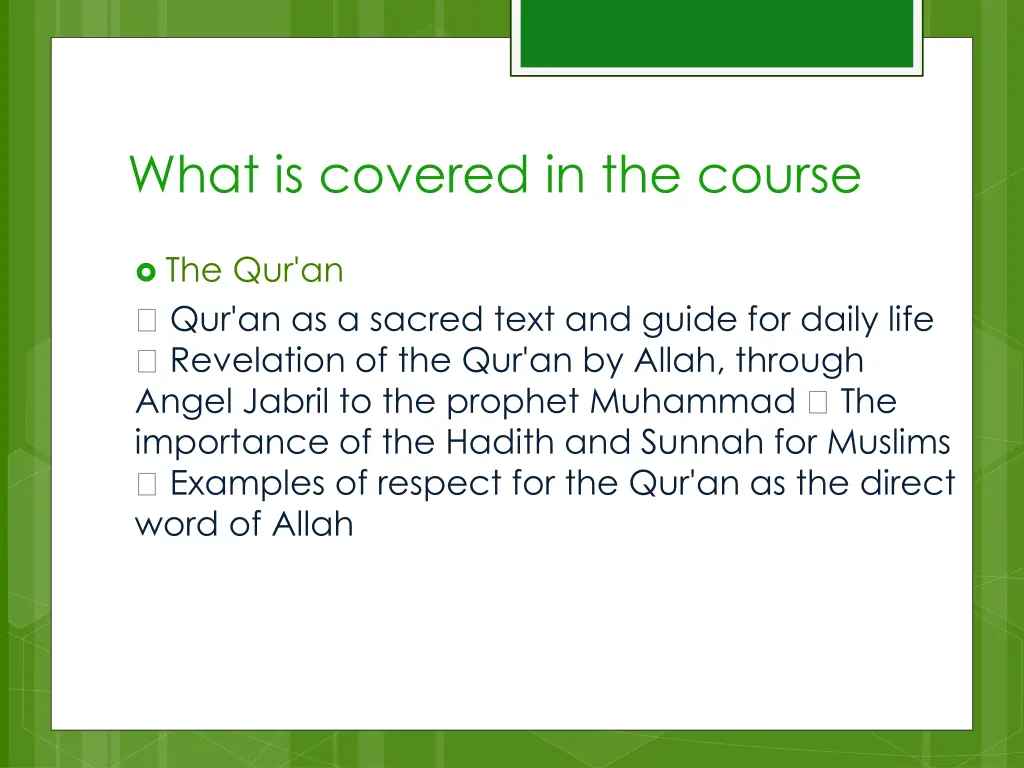 what is covered in the course 6